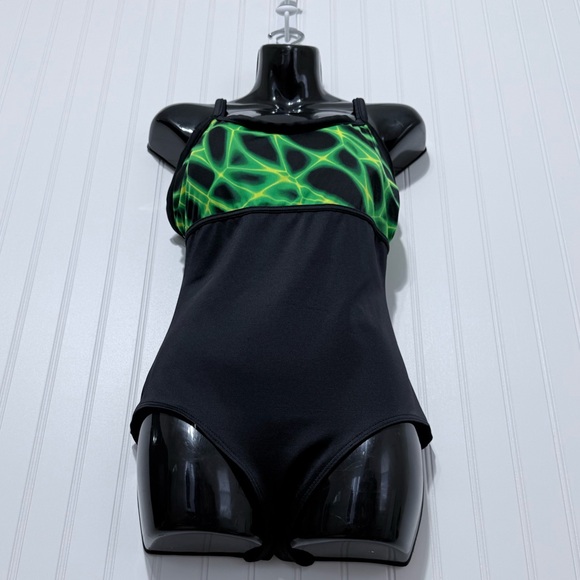 Missy Green and Black Women's Swimsuit Size L -12/14 - Picture 3 of 13